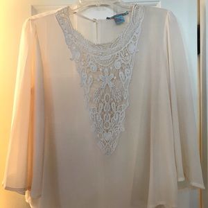 Sheer shirt with lace